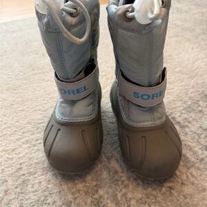 Sorel Kids' Gray and Light Blue Snow Boots